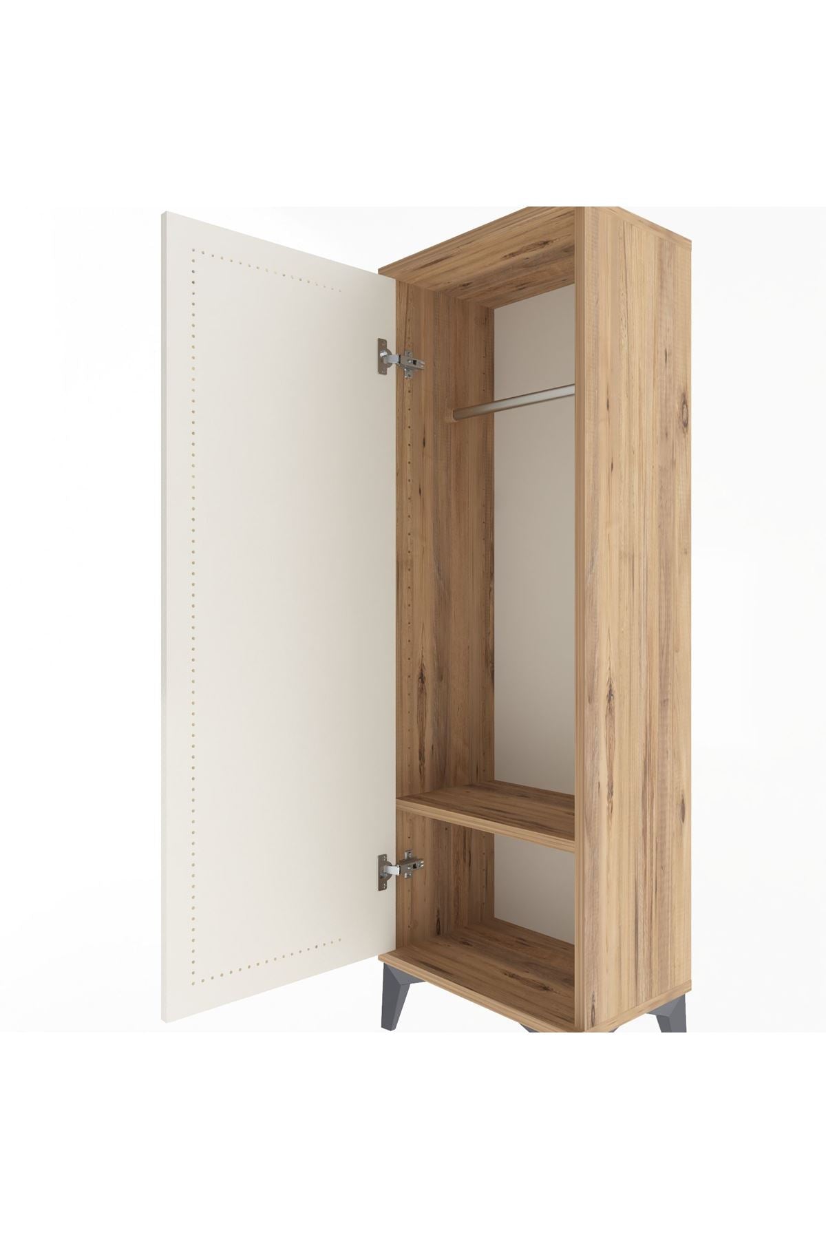 Arges Dolap Tek Raflı Tek Kapaklı Tek Askılı 44x30x134 - S16M085V7A