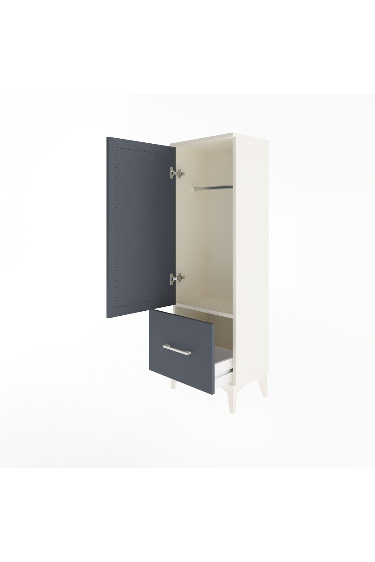 Arges Dolap Tek Raflı Tek Çekmeceli Tek Askılı 44x30x134 - S16M086V2A