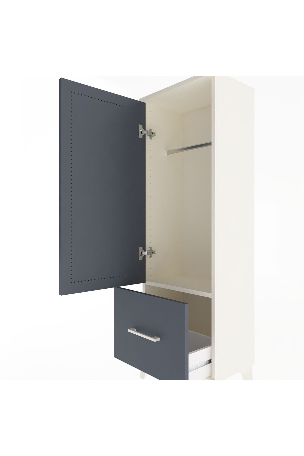 Arges Dolap Tek Raflı Tek Çekmeceli Tek Askılı 44x30x134 - S16M086V2A