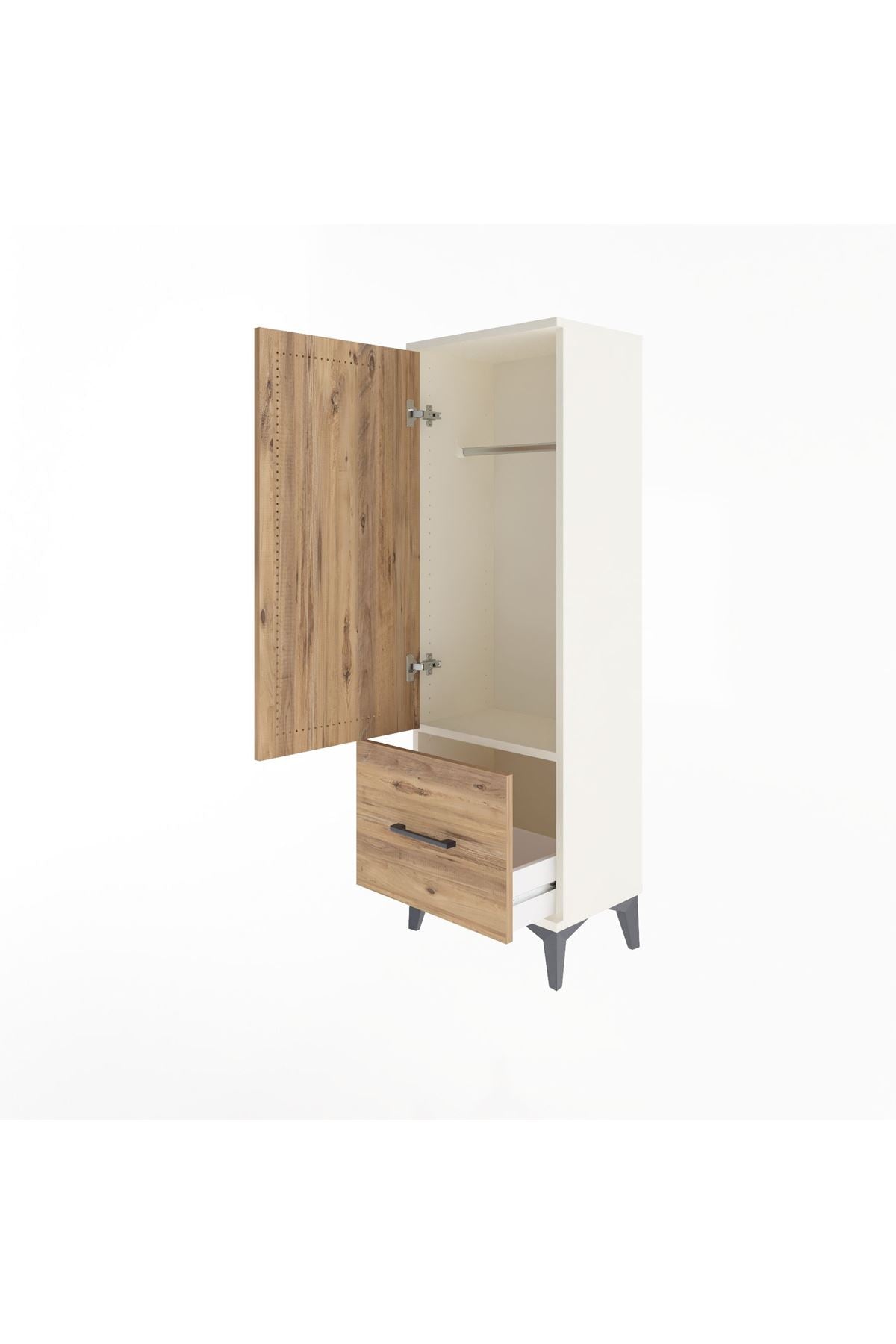 Arges Dolap Tek Raflı Tek Çekmeceli Tek Askılı 44x30x134 - S16M086V3A