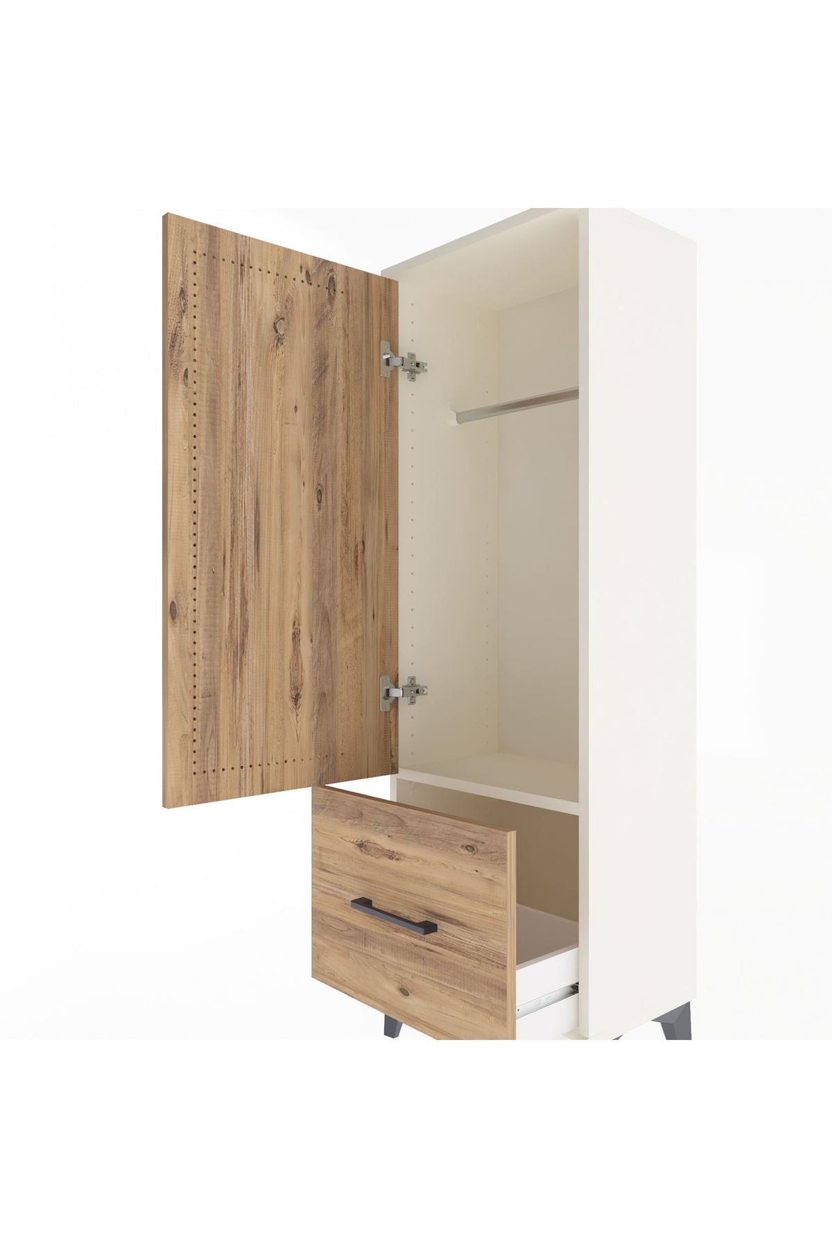 Arges Dolap Tek Raflı Tek Çekmeceli Tek Askılı 44x30x134 - S16M086V3A