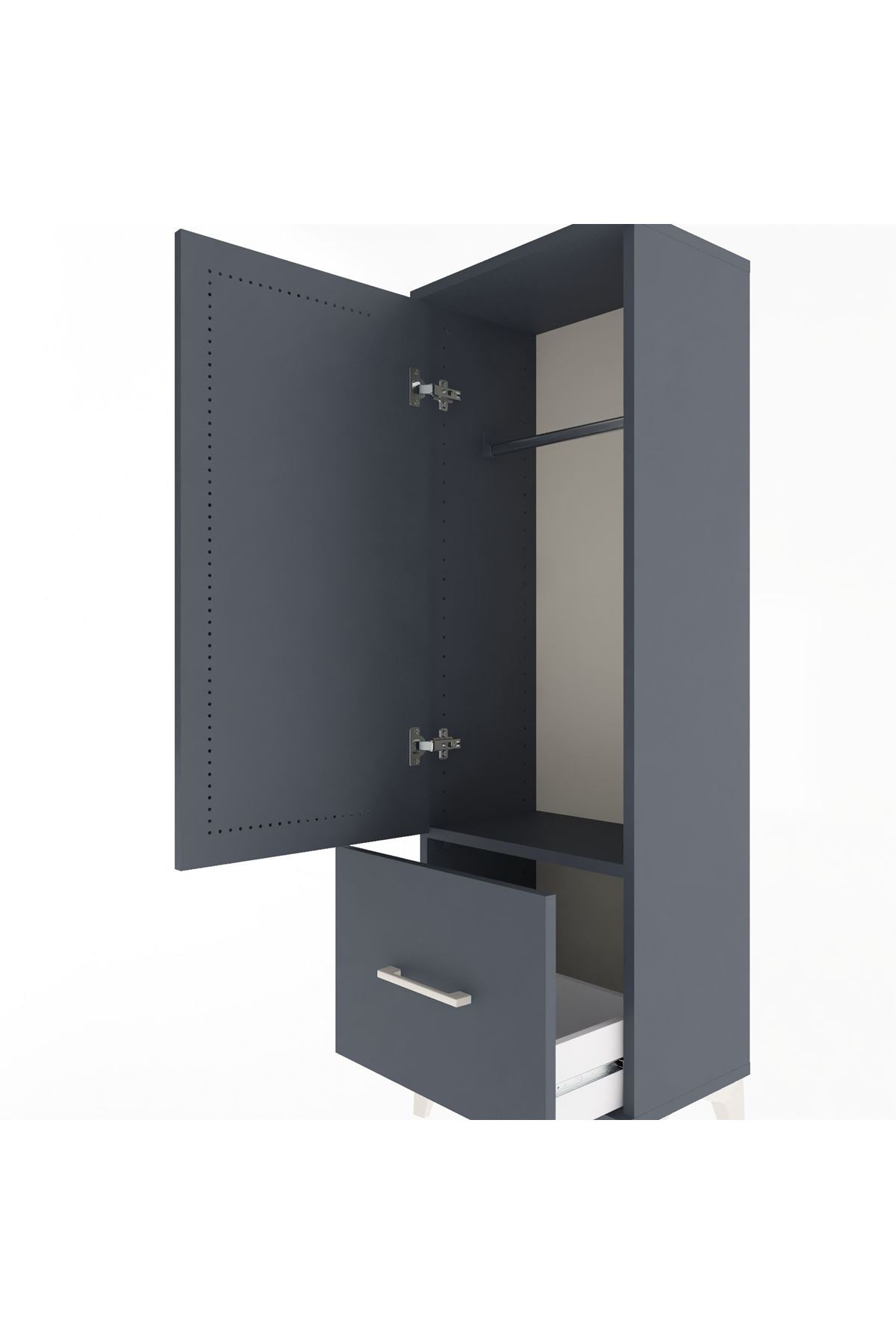 Arges Dolap Tek Raflı Tek Çekmeceli Tek Askılı 44x30x134 - S16M086V5A