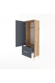 Arges Dolap Tek Raflı Tek Çekmeceli Tek Askılı 44x30x134 - S16M086V8A