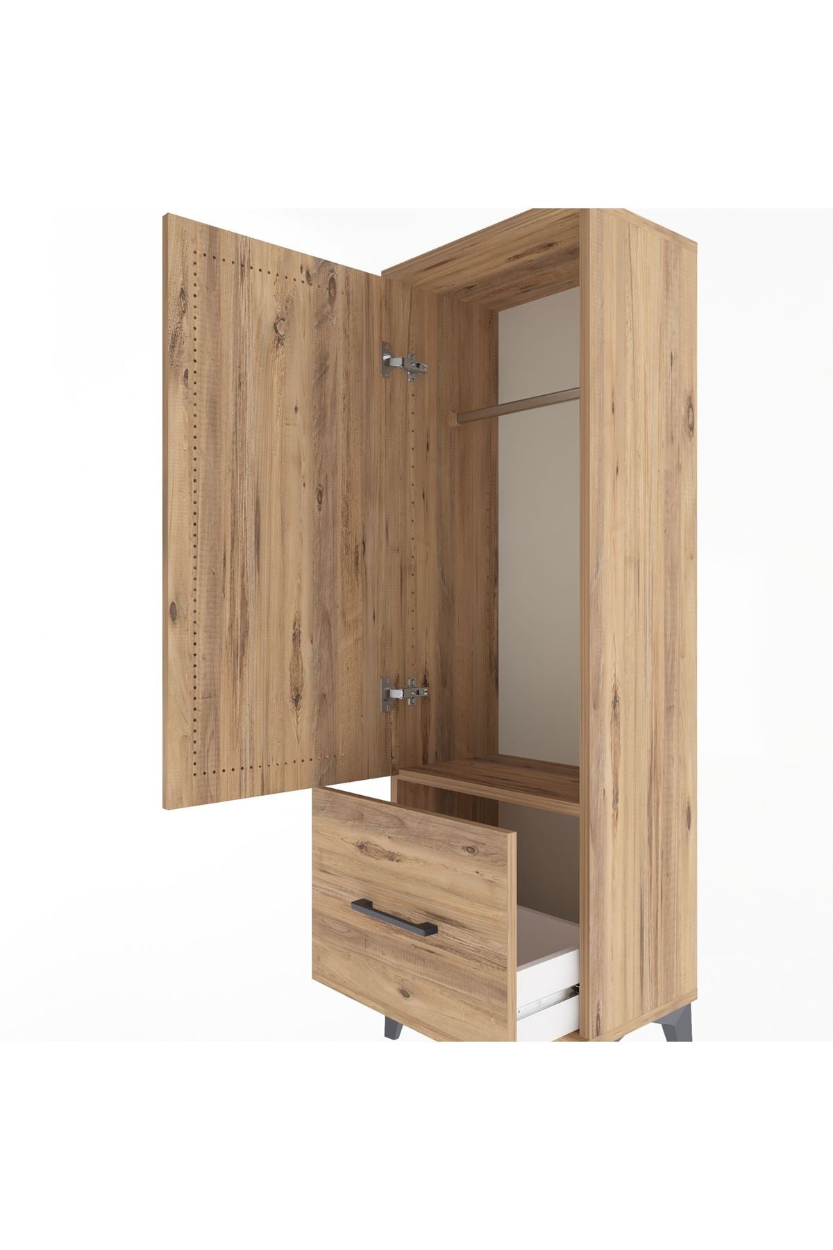 Arges Dolap Tek Raflı Tek Çekmeceli Tek Askılı 44x30x134 - S16M086V9A