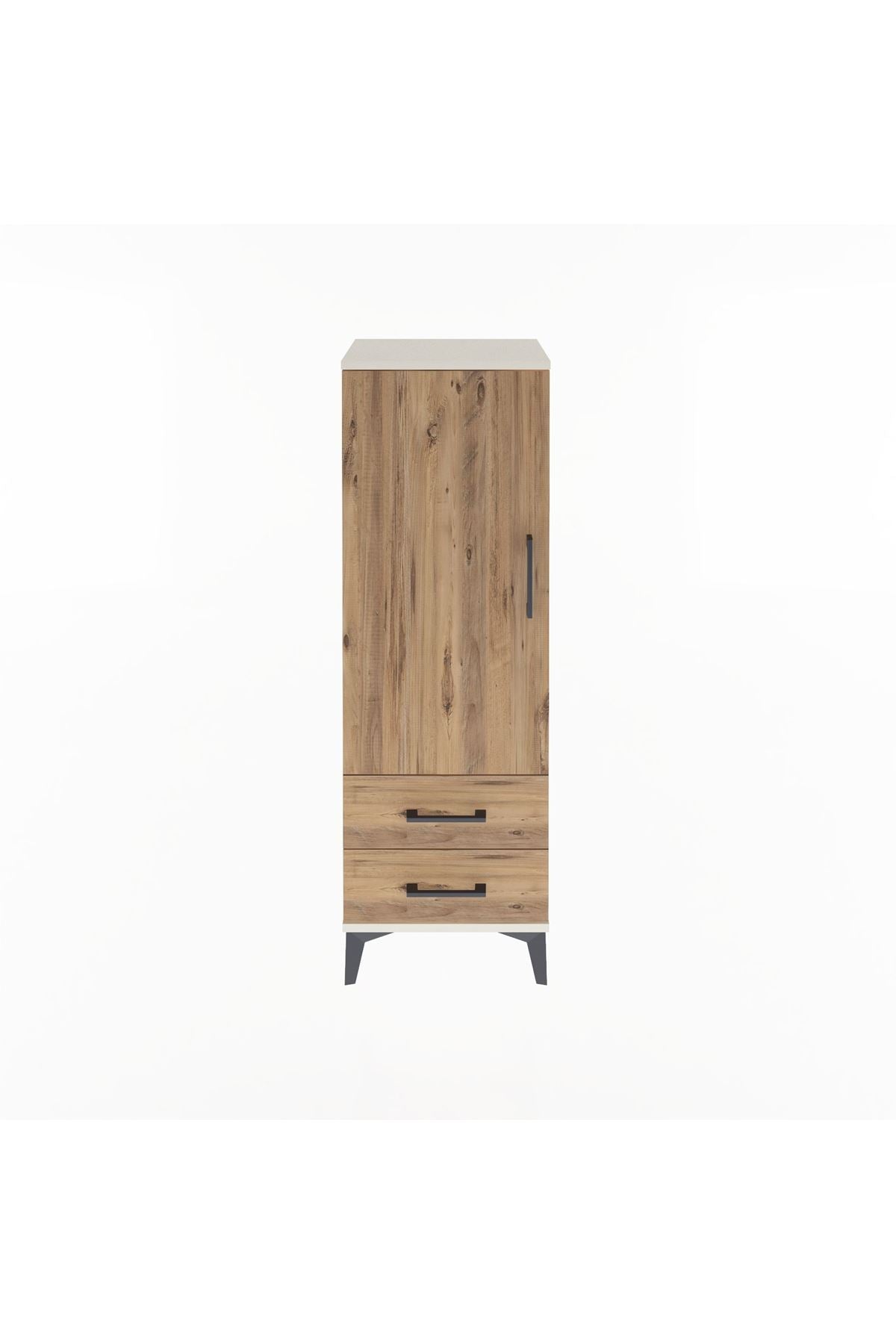 Arges Dolap Tek Raflı 2 Çekmeceli Tek Askılı 44x30x134 - S16M087V3A