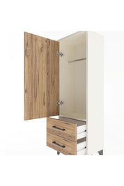 Arges Dolap Tek Raflı 2 Çekmeceli Tek Askılı 44x30x134 - S16M087V3A