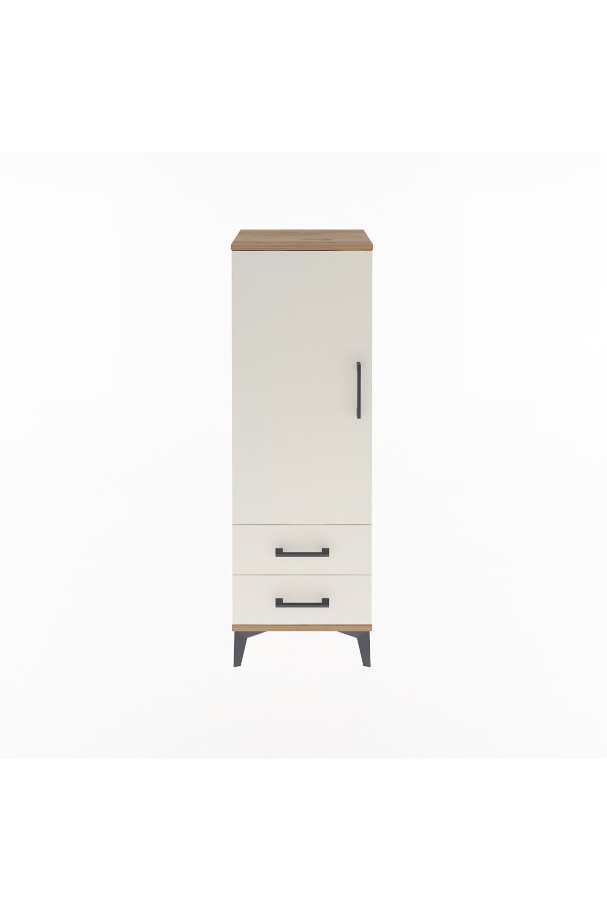 Arges Dolap Tek Raflı 2 Çekmeceli Tek Askılı 44x30x134 - S16M087V7A