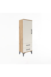 Arges Dolap Tek Raflı 2 Çekmeceli Tek Askılı 44x30x134 - S16M087V7A