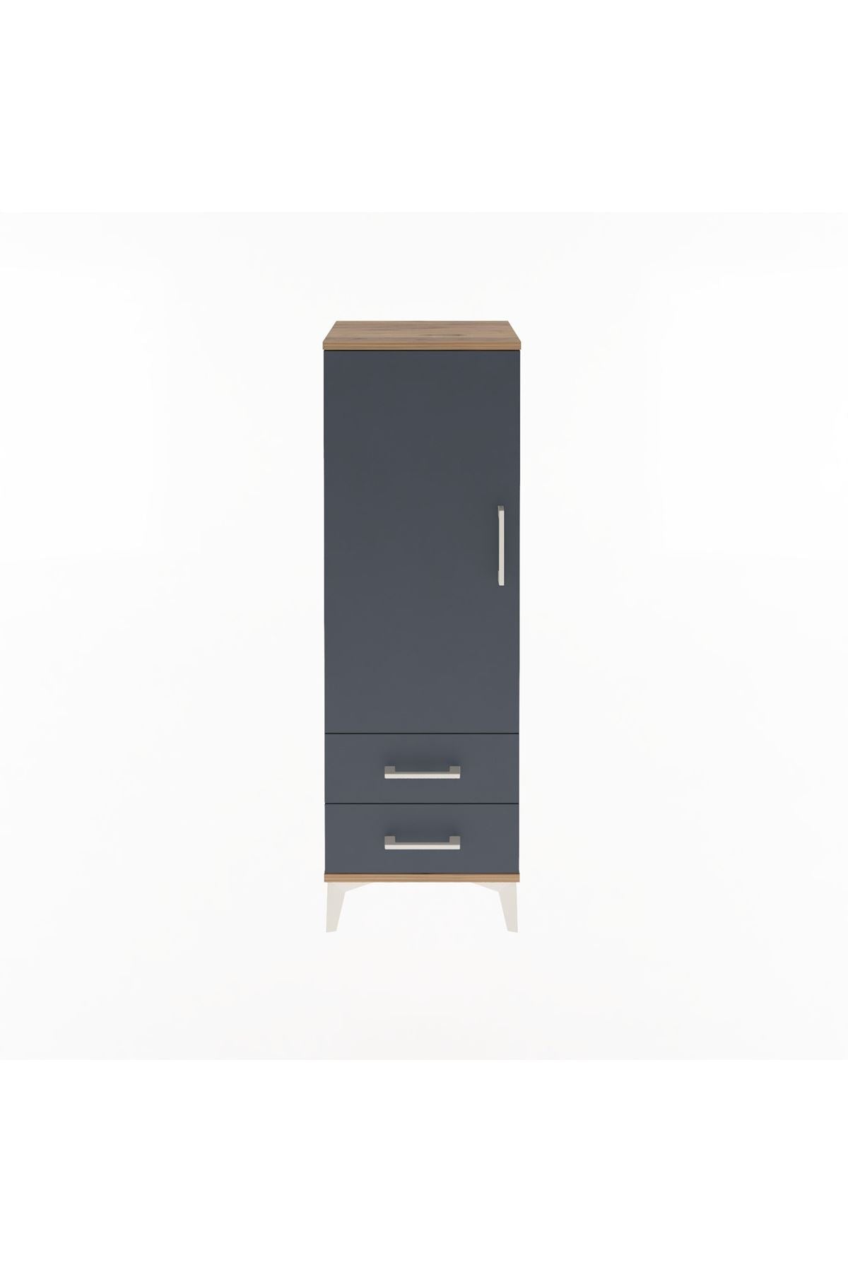 Arges Dolap Tek Raflı 2 Çekmeceli Tek Askılı 44x30x134 - S16M087V8A