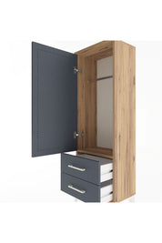 Arges Dolap Tek Raflı 2 Çekmeceli Tek Askılı 44x30x134 - S16M087V8A