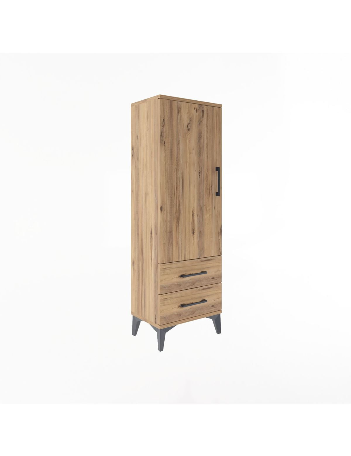 Arges Dolap Tek Raflı 2 Çekmeceli Tek Askılı 44x30x134 - S16M087V9A