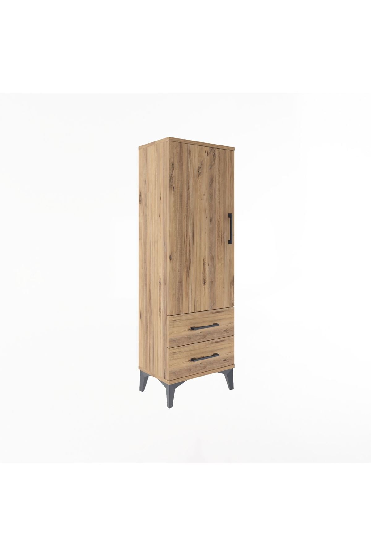 Arges Dolap Tek Raflı 2 Çekmeceli Tek Askılı 44x30x134 - S16M087V9A