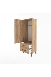 Arges Dolap Tek Raflı 2 Çekmeceli Tek Askılı 44x30x134 - S16M087V9A