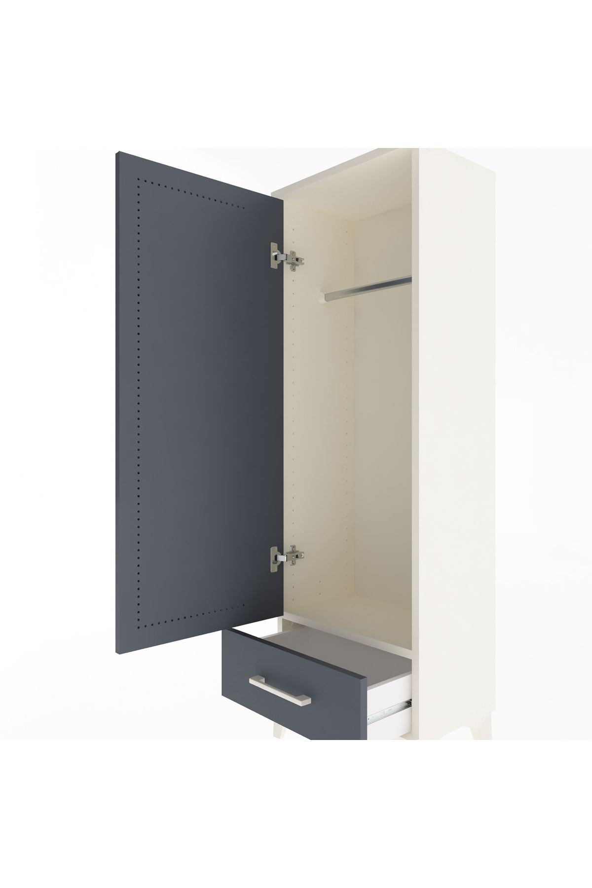 Arges Dolap Tek Raflı Tek Çekmeceli Tek Askılı 44x30x134 - S16M088V2A