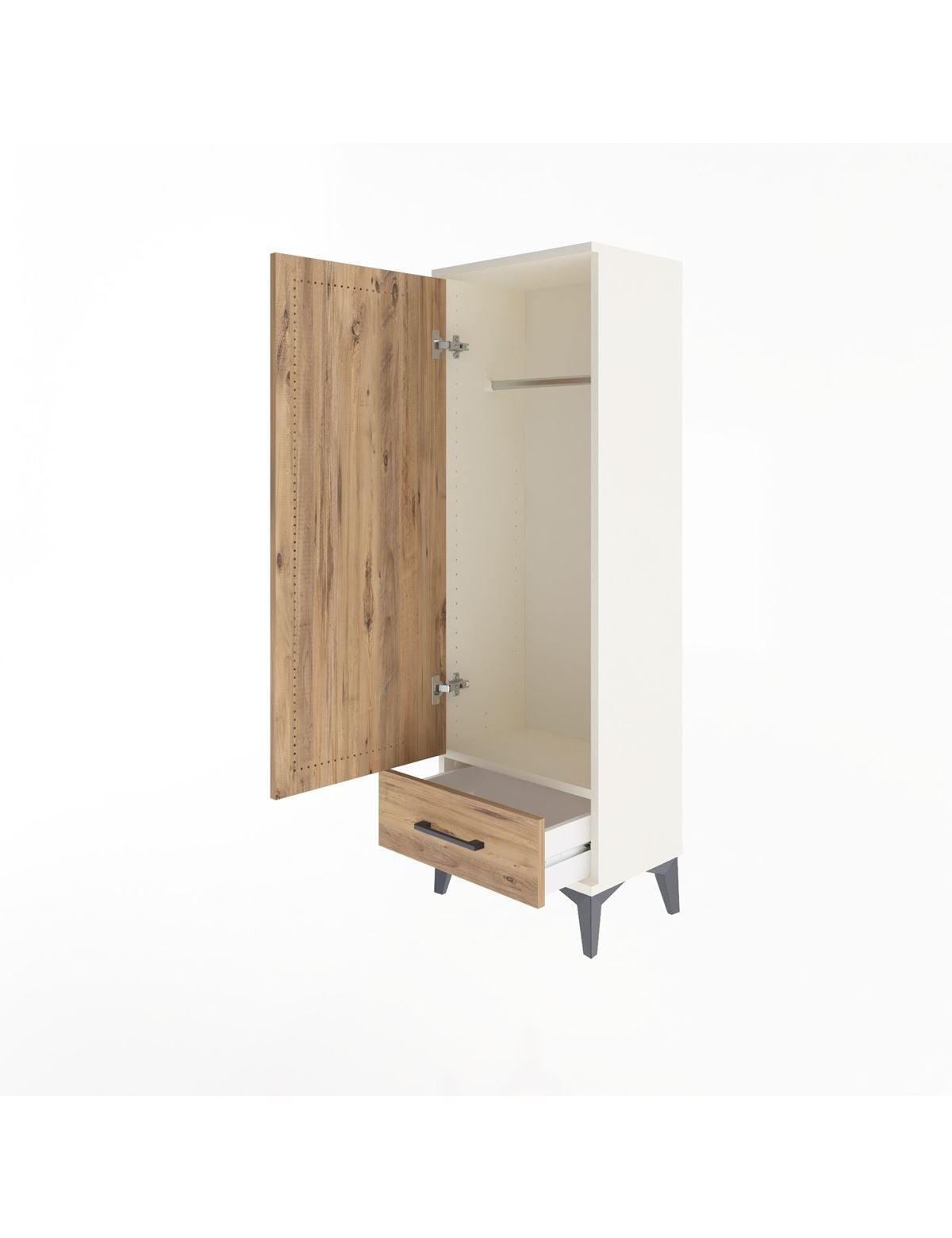 Arges Dolap Tek Raflı Tek Çekmeceli Tek Askılı 44x30x134 - S16M088V3A