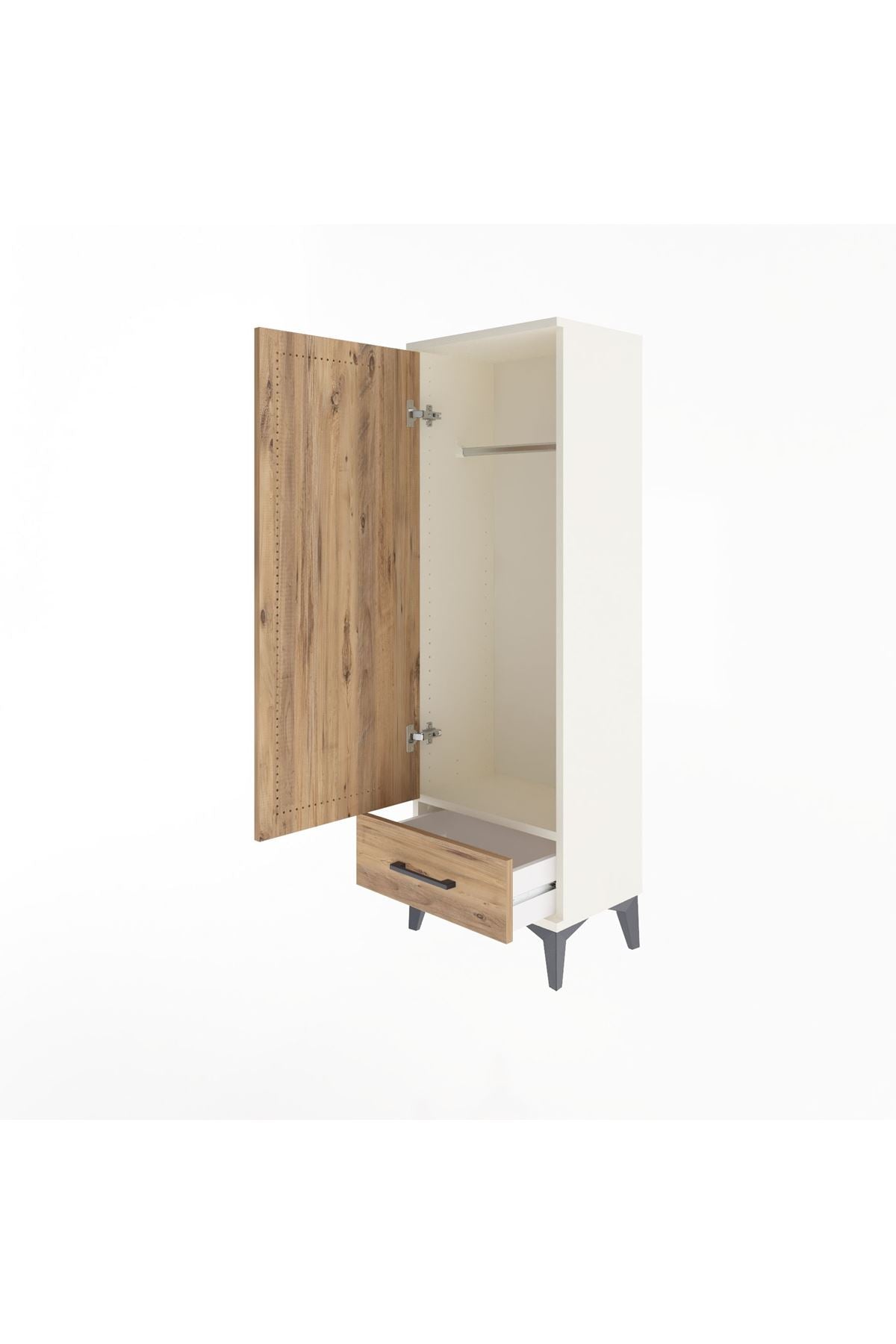 Arges Dolap Tek Raflı Tek Çekmeceli Tek Askılı 44x30x134 - S16M088V3A