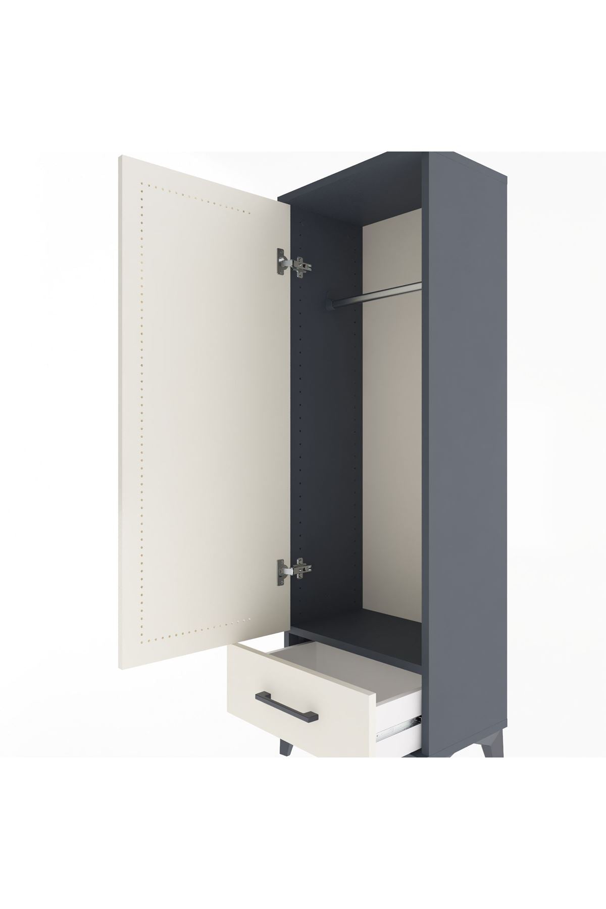 Arges Dolap Tek Raflı Tek Çekmeceli Tek Askılı 44x30x134 - S16M088V4A