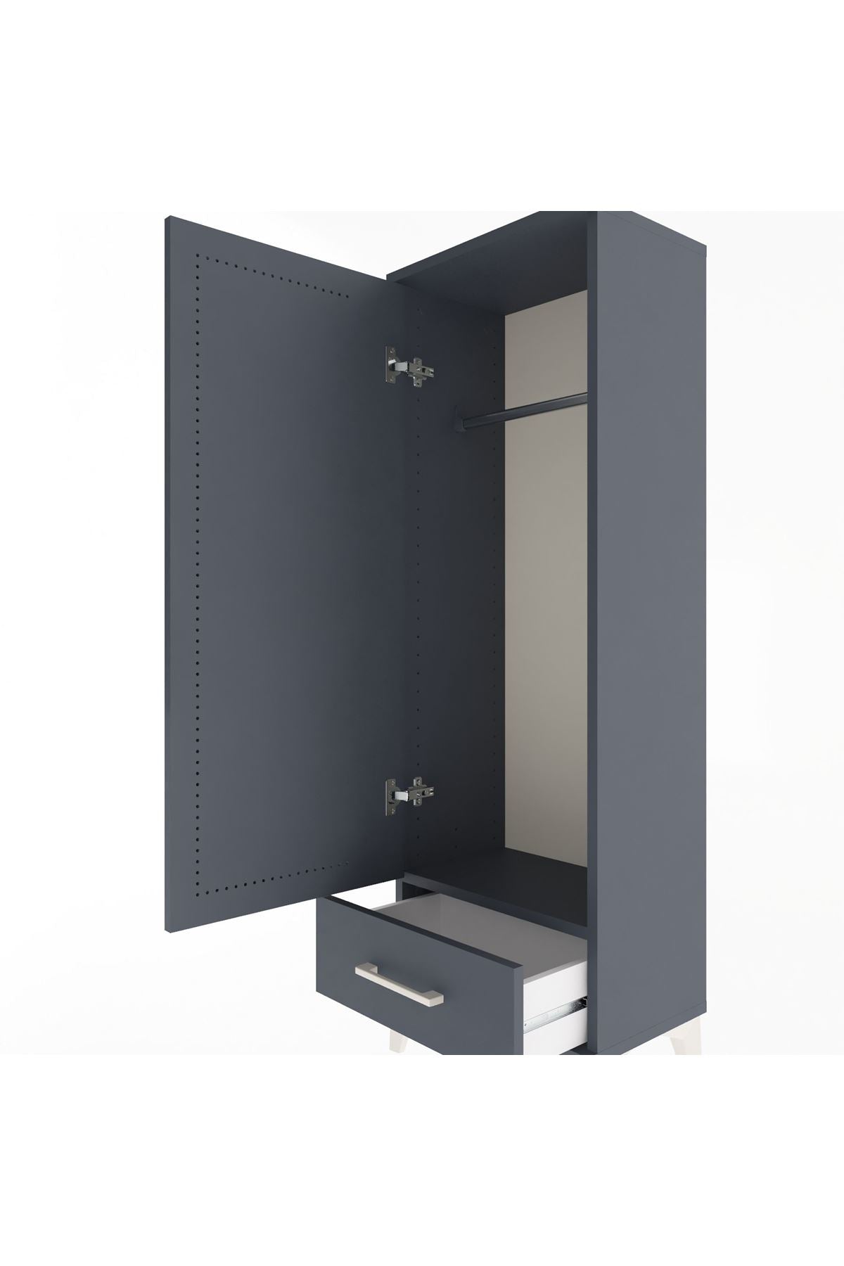 Arges Dolap Tek Raflı Tek Çekmeceli Tek Askılı 44x30x134 - S16M088V5A