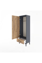 Arges Dolap Tek Raflı Tek Çekmeceli Tek Askılı 44x30x134 - S16M088V6A