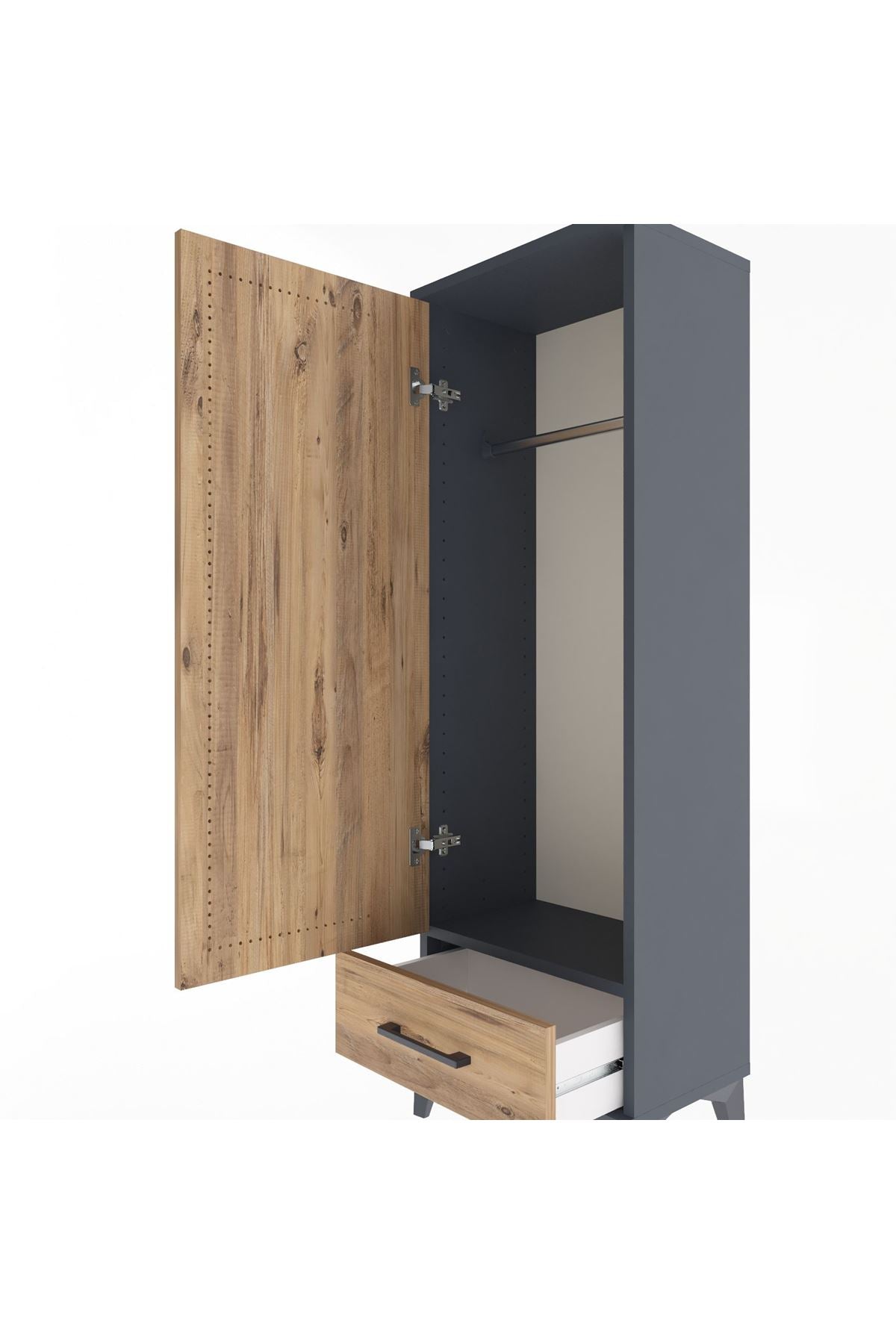 Arges Dolap Tek Raflı Tek Çekmeceli Tek Askılı 44x30x134 - S16M088V6A