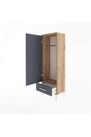 Arges Dolap Tek Raflı Tek Çekmeceli Tek Askılı 44x30x134 - S16M088V8A