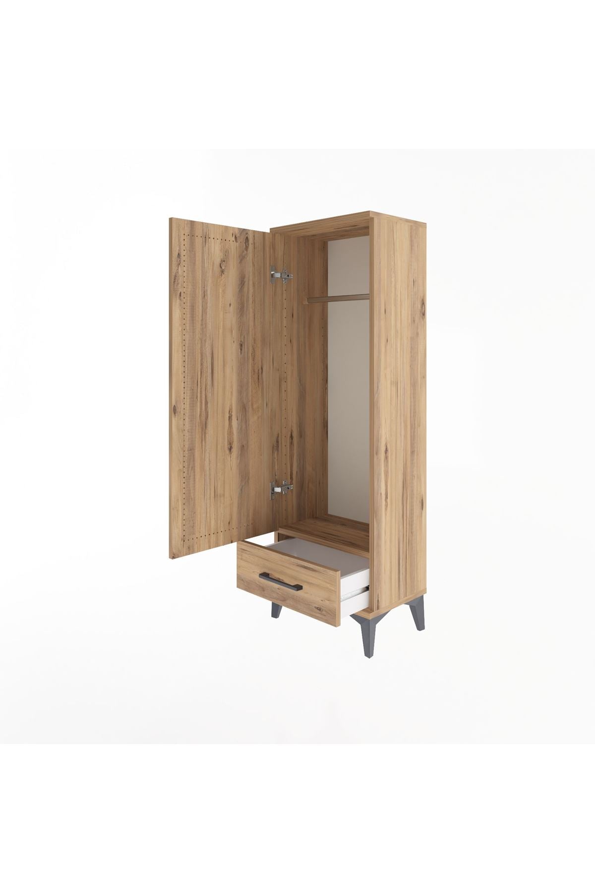 Arges Dolap Tek Raflı Tek Çekmeceli Tek Askılı 44x30x134 - S16M088V9A