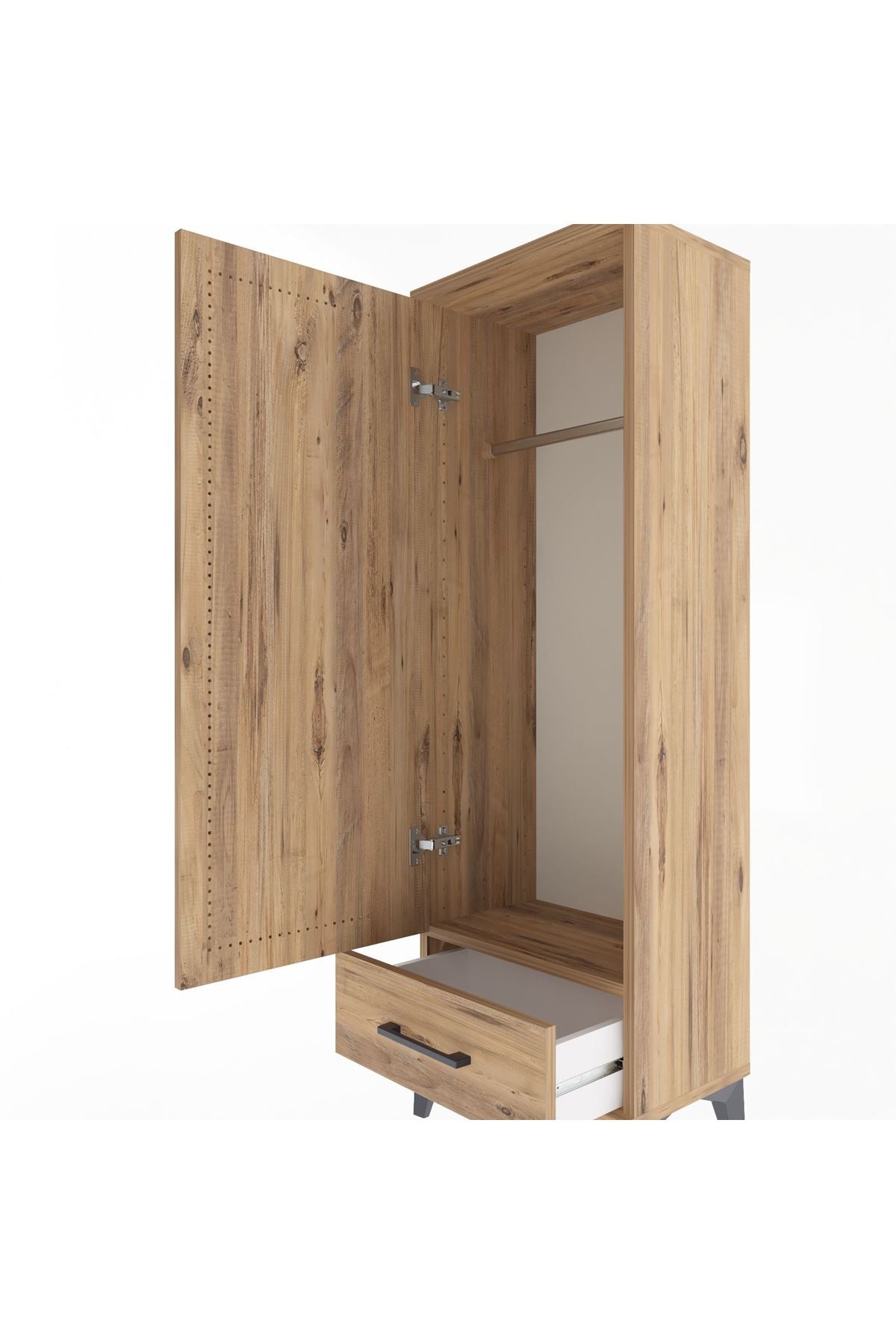 Arges Dolap Tek Raflı Tek Çekmeceli Tek Askılı 44x30x134 - S16M088V9A