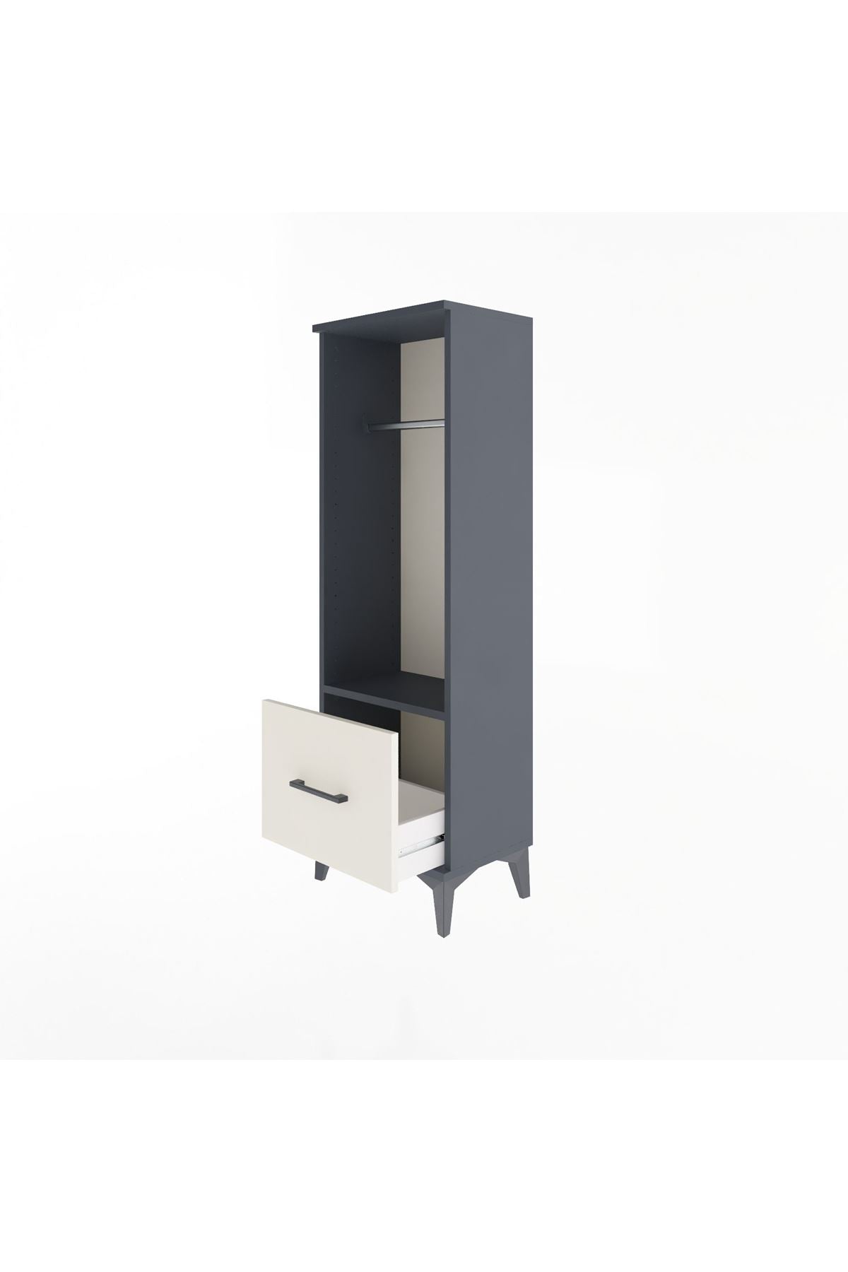 Arges Dolap Tek Raflı Tek Çekmeceli Tek Askılı 44x30x134 - S16M091V4A