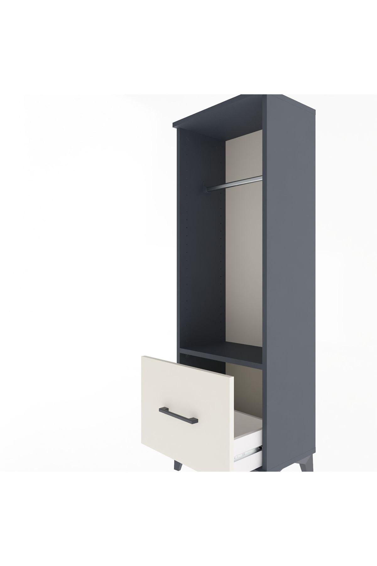 Arges Dolap Tek Raflı Tek Çekmeceli Tek Askılı 44x30x134 - S16M091V4A