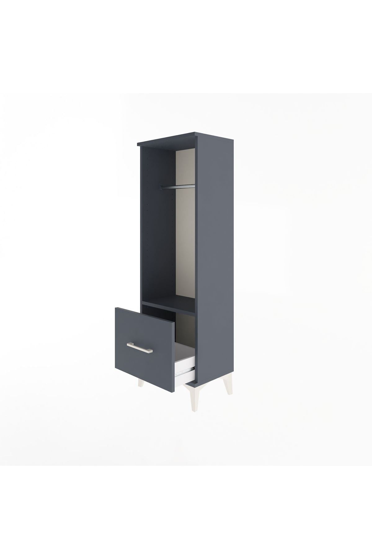 Arges Dolap Tek Raflı Tek Çekmeceli Tek Askılı 44x30x134 - S16M091V5A