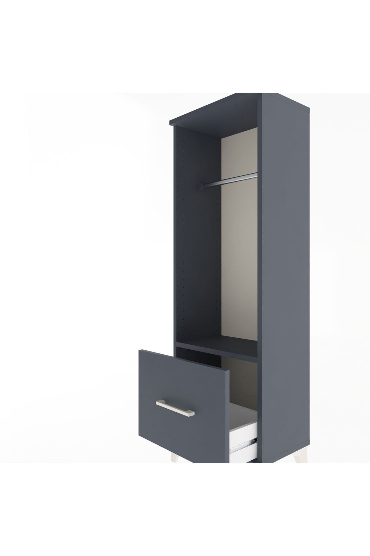 Arges Dolap Tek Raflı Tek Çekmeceli Tek Askılı 44x30x134 - S16M091V5A