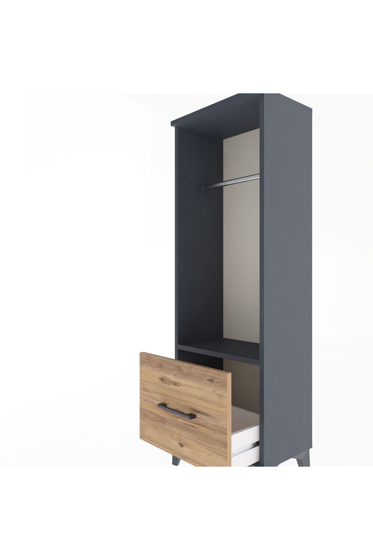 Arges Dolap Tek Raflı Tek Çekmeceli Tek Askılı 44x30x134 - S16M091V6A