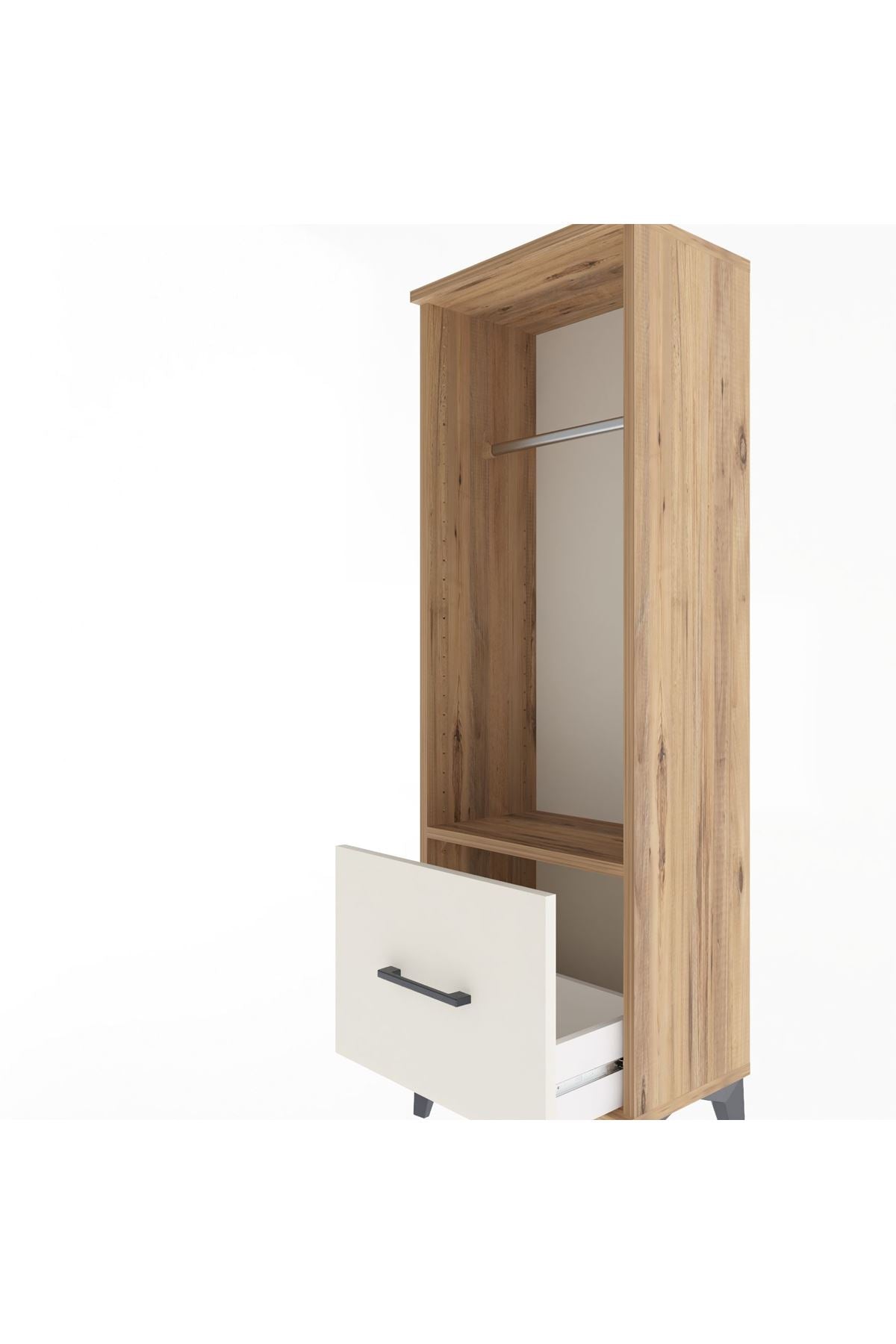 Arges Dolap Tek Raflı Tek Çekmeceli Tek Askılı 44x30x134 - S16M091V7A