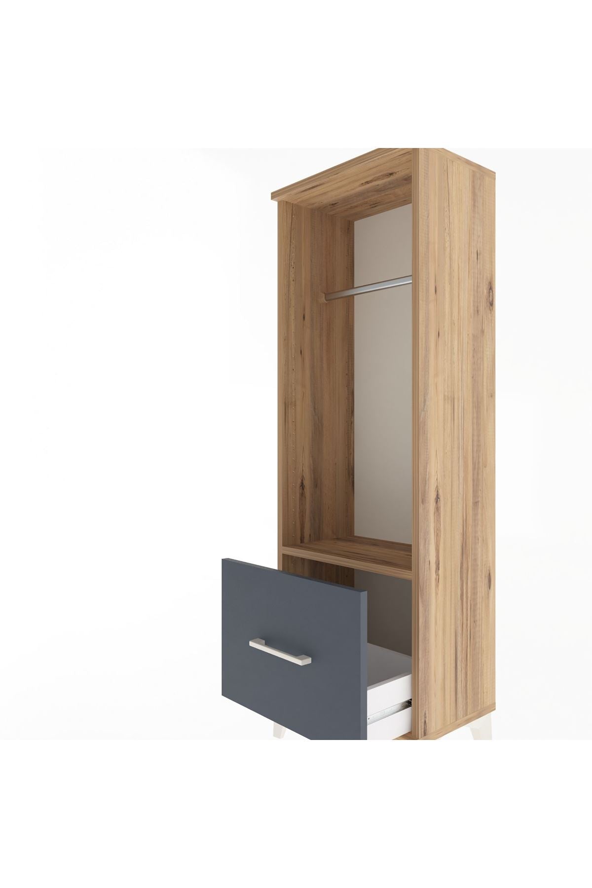 Arges Dolap Tek Raflı Tek Çekmeceli Tek Askılı 44x30x134 - S16M091V8A