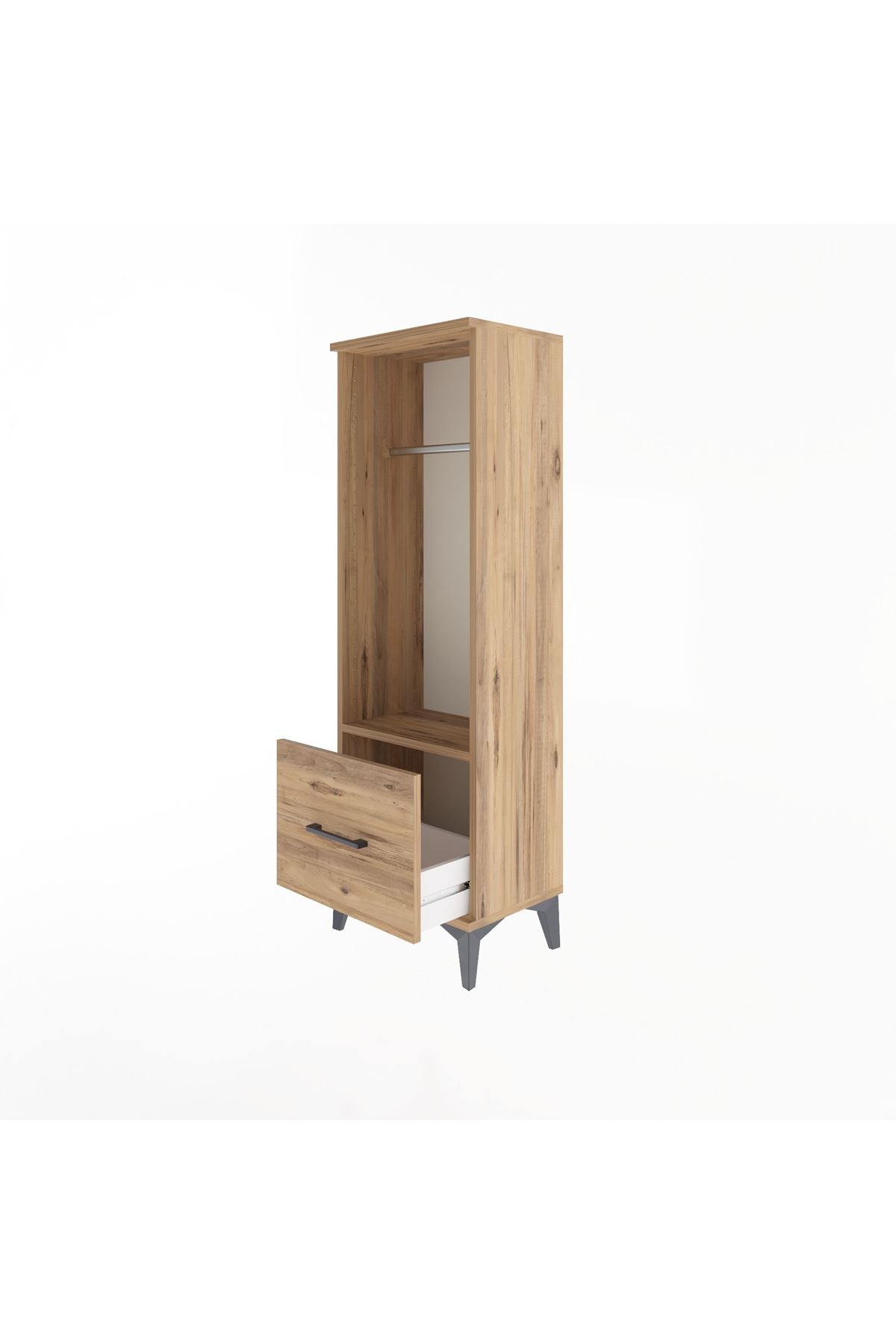 Arges Dolap Tek Raflı Tek Çekmeceli Tek Askılı 44x30x134 - S16M091V9A