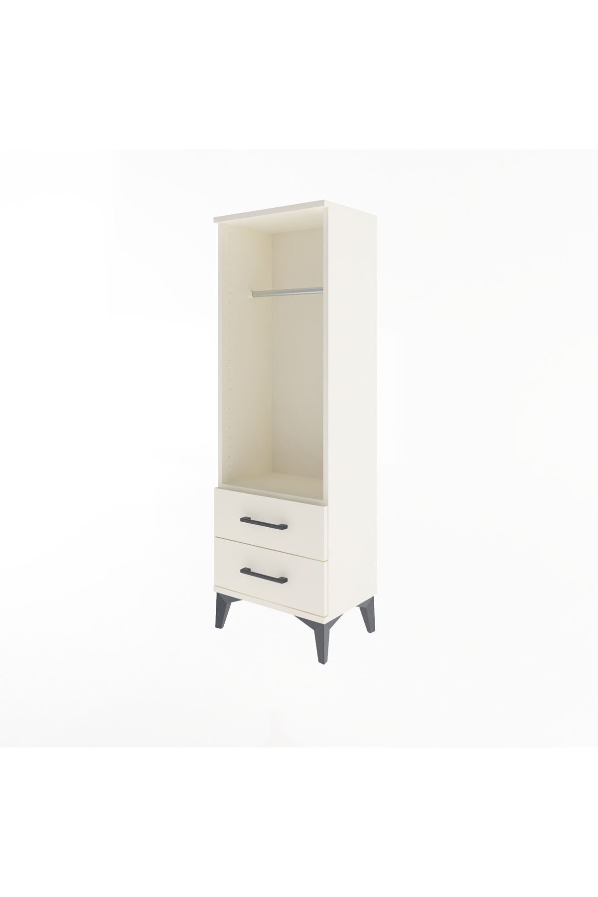 Arges Dolap Tek Raflı 2 Çekmeceli Tek Askılı 44x30x134 - S16M092V1A