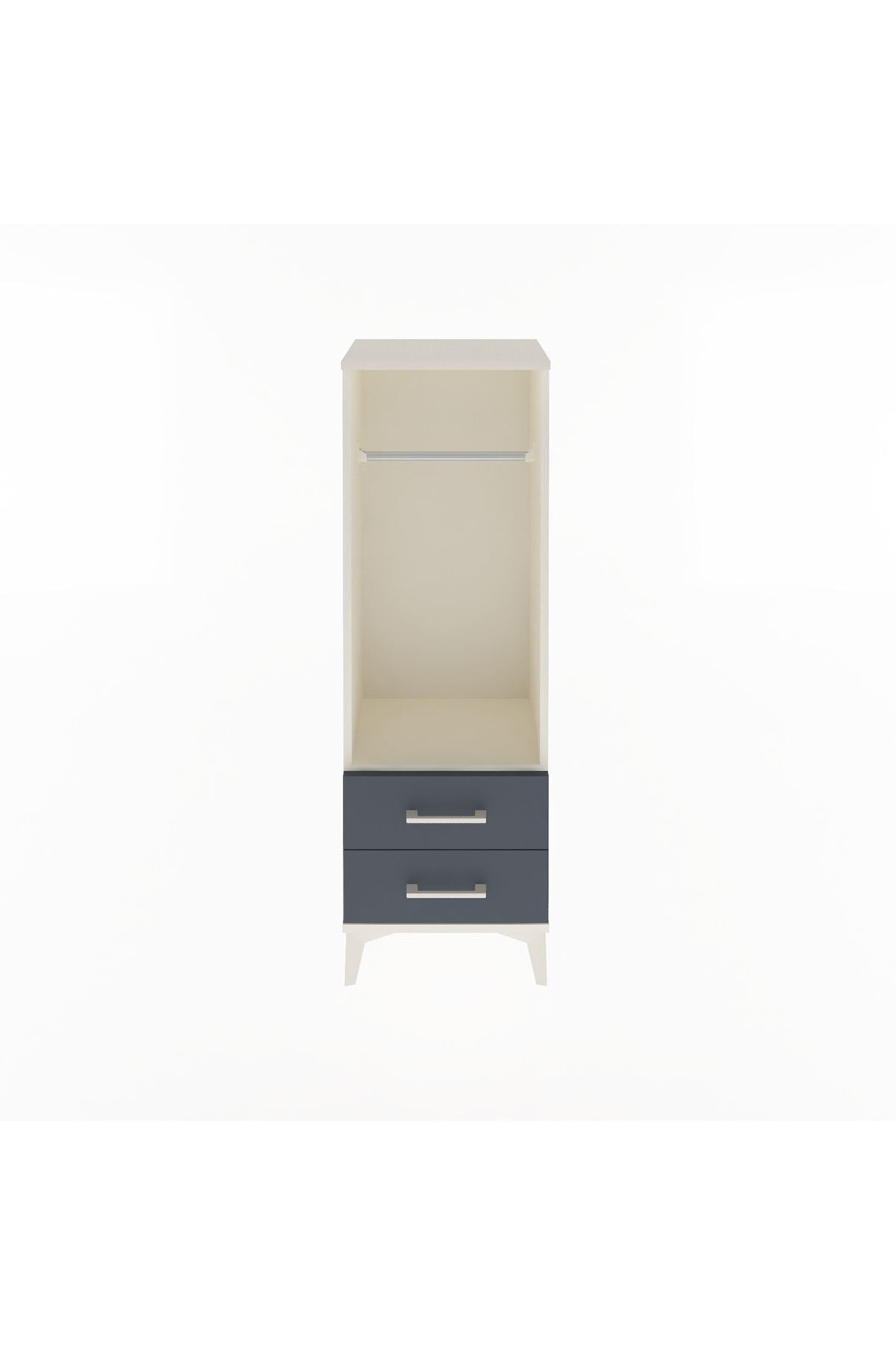 Arges Dolap Tek Raflı 2 Çekmeceli Tek Askılı 44x30x134 - S16M092V2A