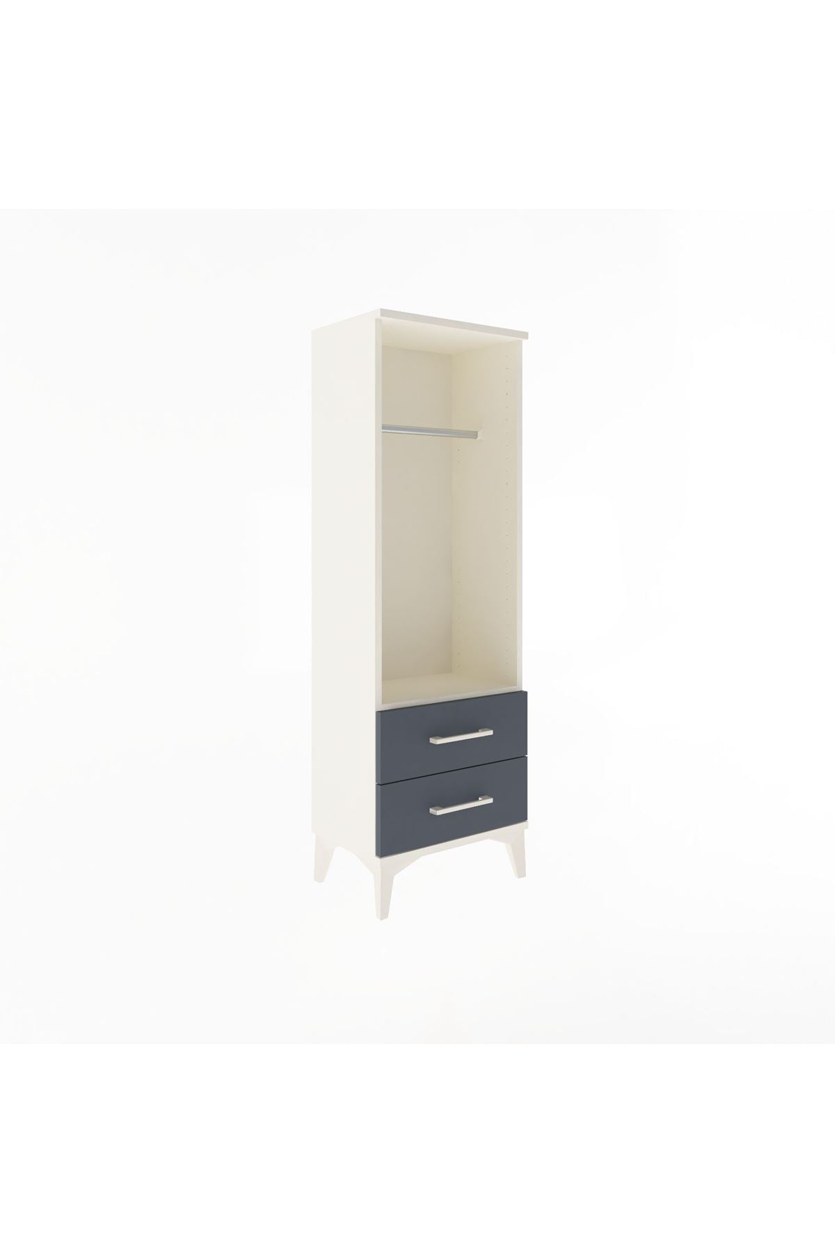 Arges Dolap Tek Raflı 2 Çekmeceli Tek Askılı 44x30x134 - S16M092V2A