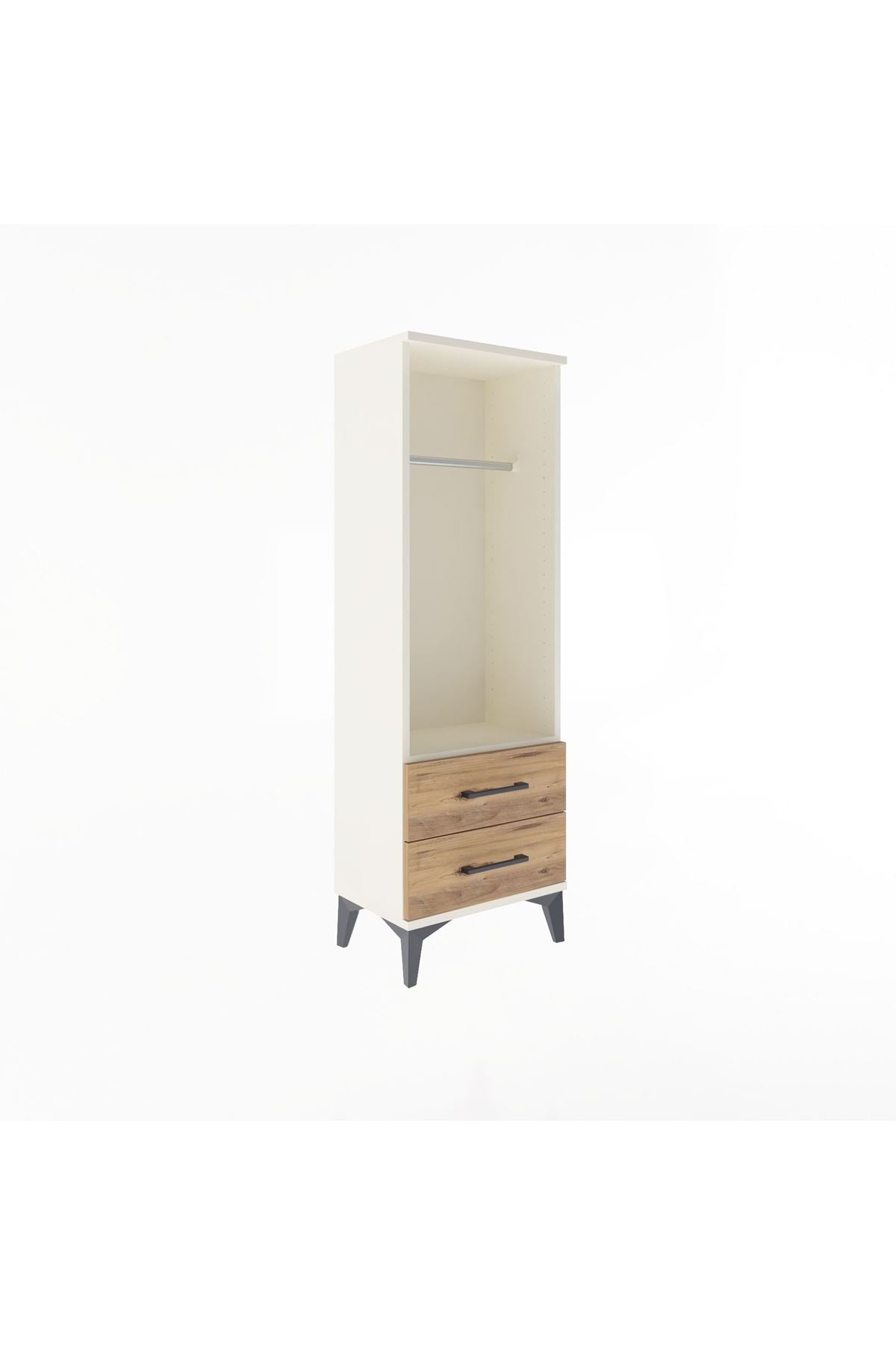 Arges Dolap Tek Raflı 2 Çekmeceli Tek Askılı 44x30x134 - S16M092V3A