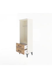 Arges Dolap Tek Raflı 2 Çekmeceli Tek Askılı 44x30x134 - S16M092V3A