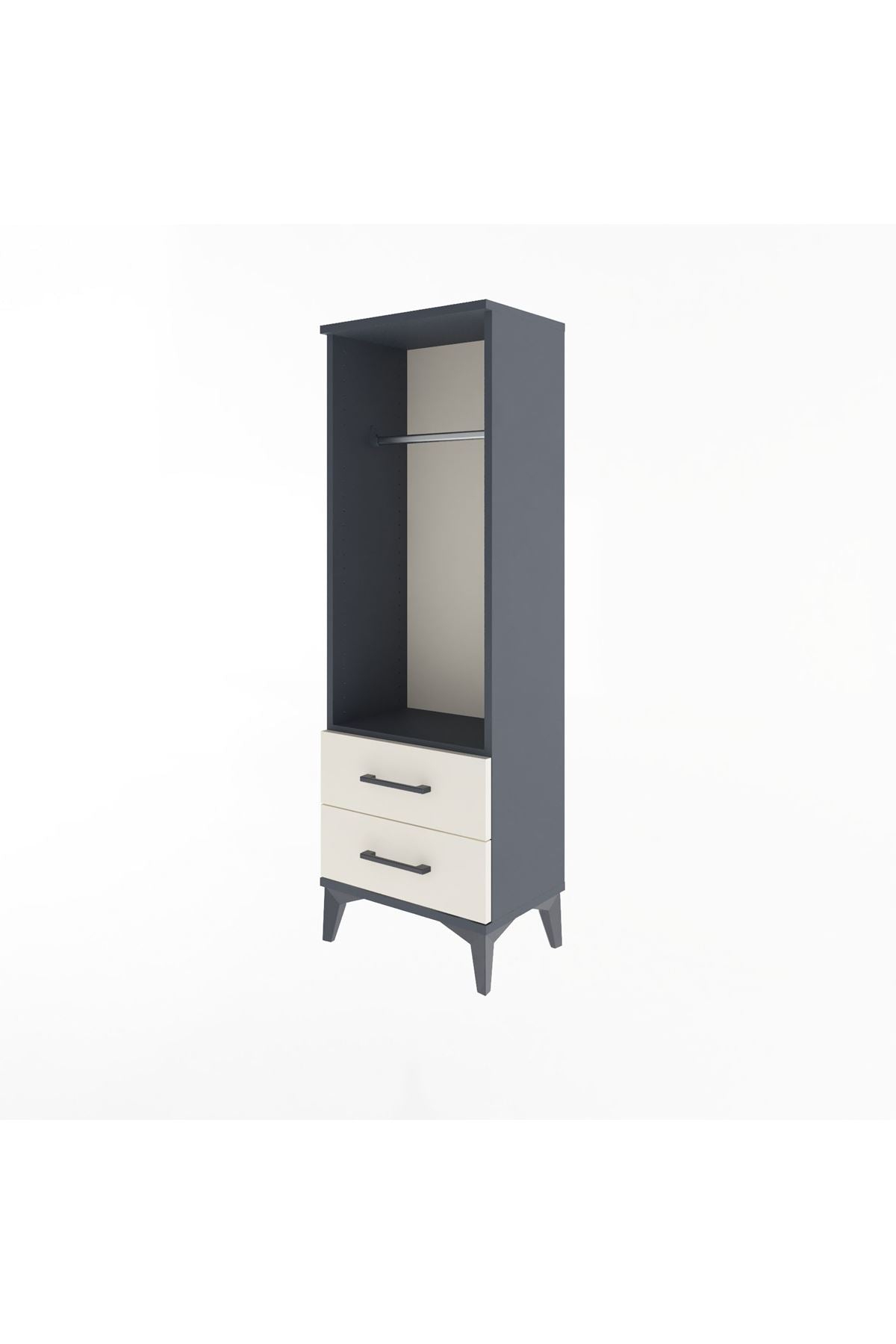 Arges Dolap Tek Raflı 2 Çekmeceli Tek Askılı 44x30x134 - S16M092V4A