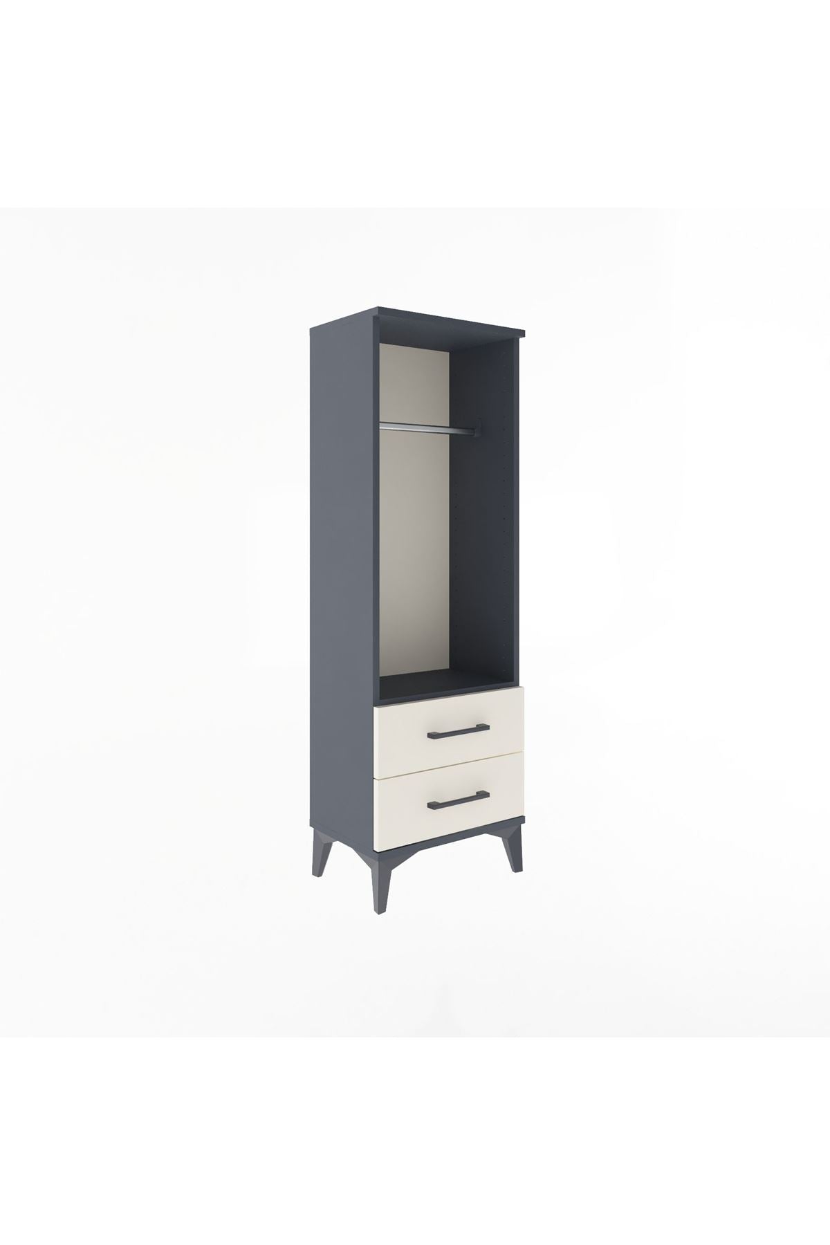 Arges Dolap Tek Raflı 2 Çekmeceli Tek Askılı 44x30x134 - S16M092V4A