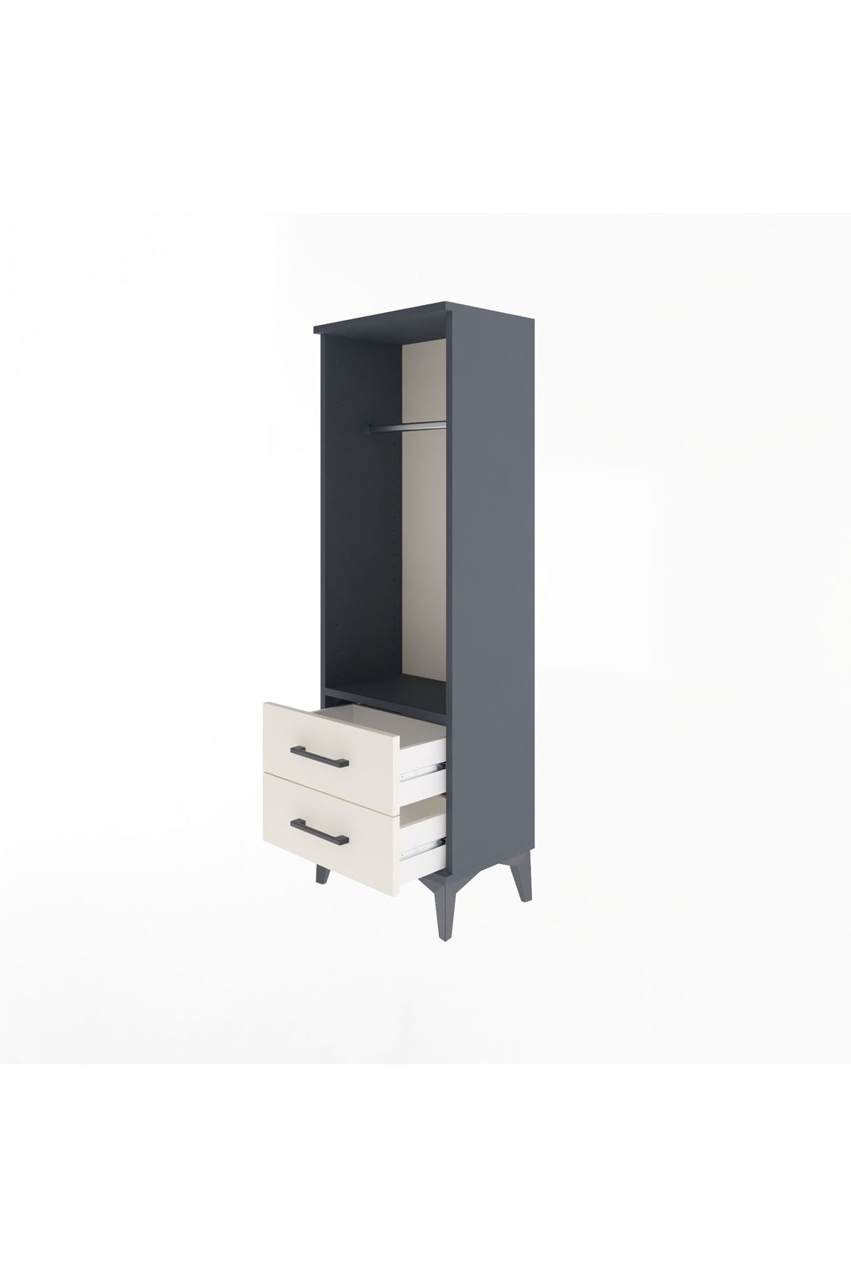 Arges Dolap Tek Raflı 2 Çekmeceli Tek Askılı 44x30x134 - S16M092V4A