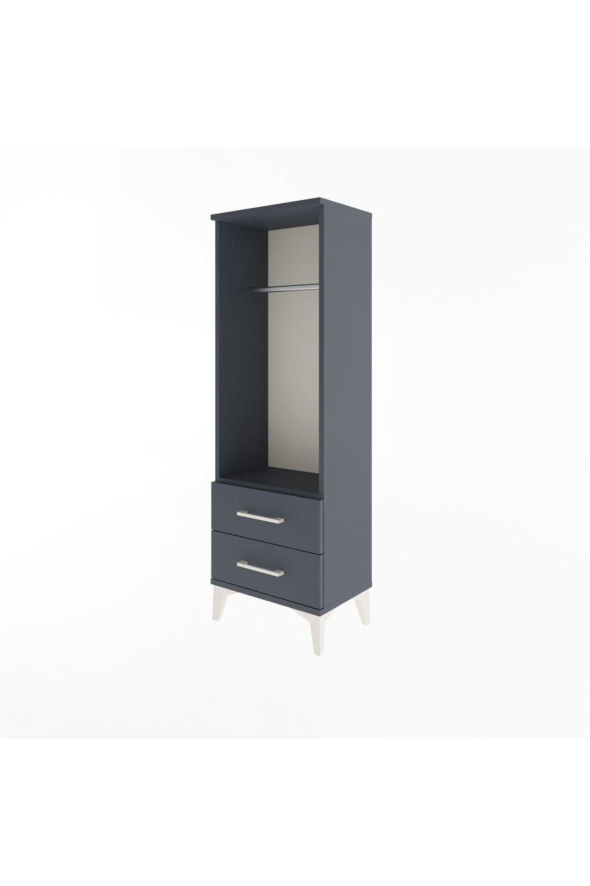 Arges Dolap Tek Raflı 2 Çekmeceli Tek Askılı 44x30x134 - S16M092V5A