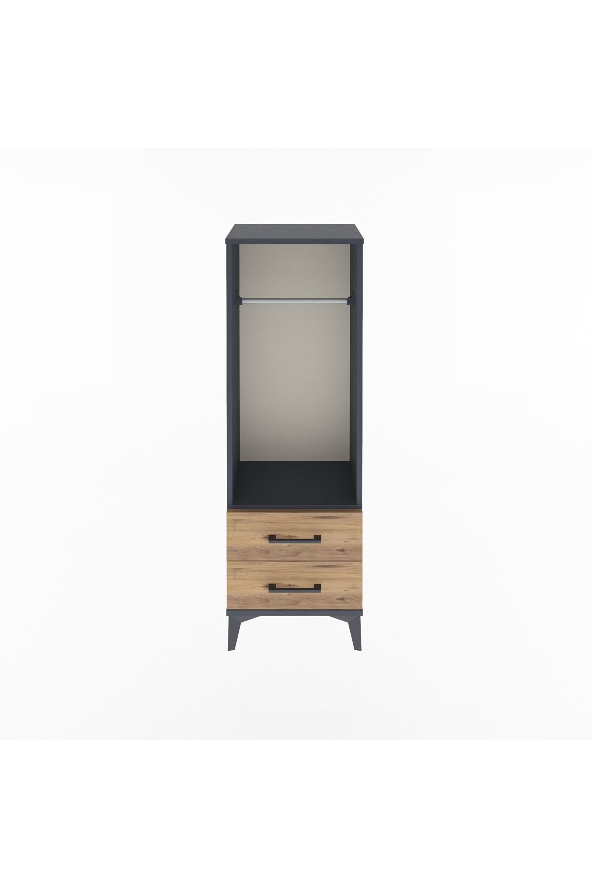 Arges Dolap Tek Raflı 2 Çekmeceli Tek Askılı 44x30x134 - S16M092V6A