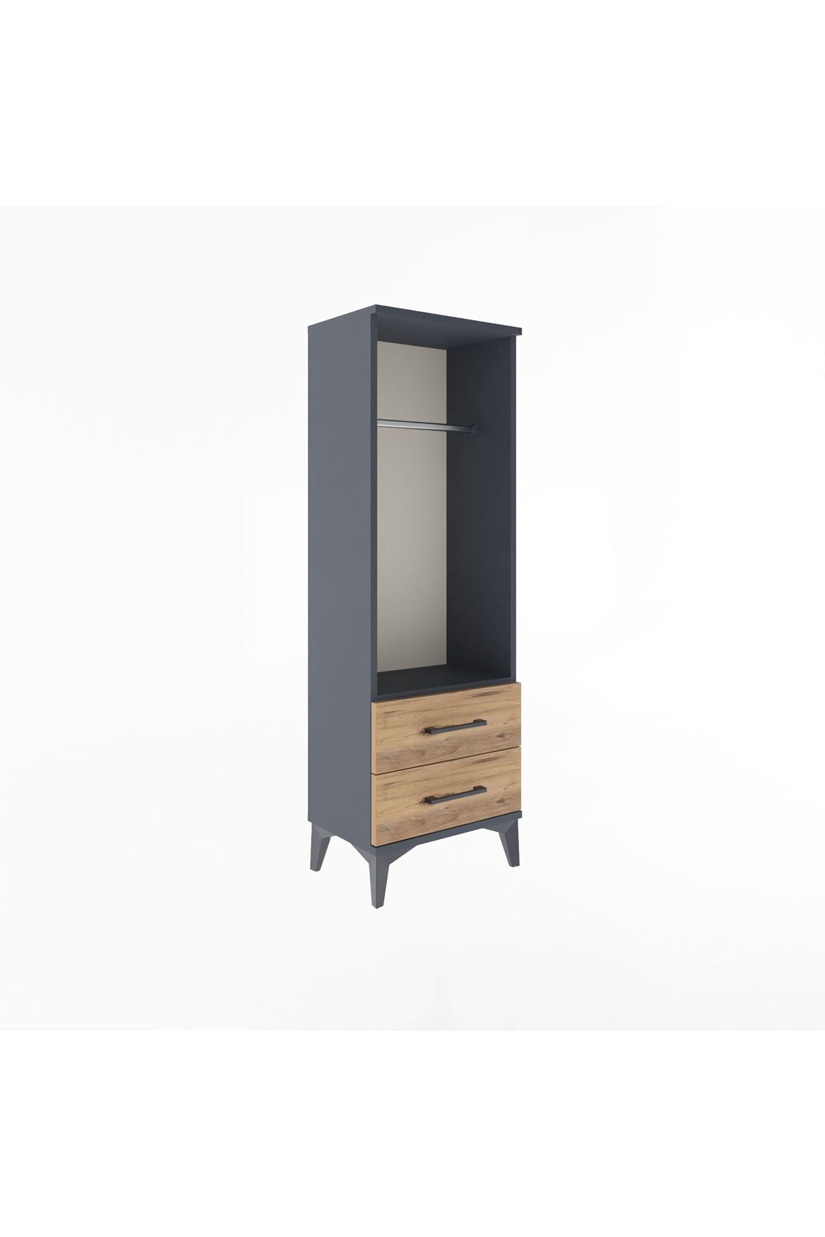 Arges Dolap Tek Raflı 2 Çekmeceli Tek Askılı 44x30x134 - S16M092V6A