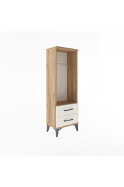 Arges Dolap Tek Raflı 2 Çekmeceli Tek Askılı 44x30x134 - S16M092V7A