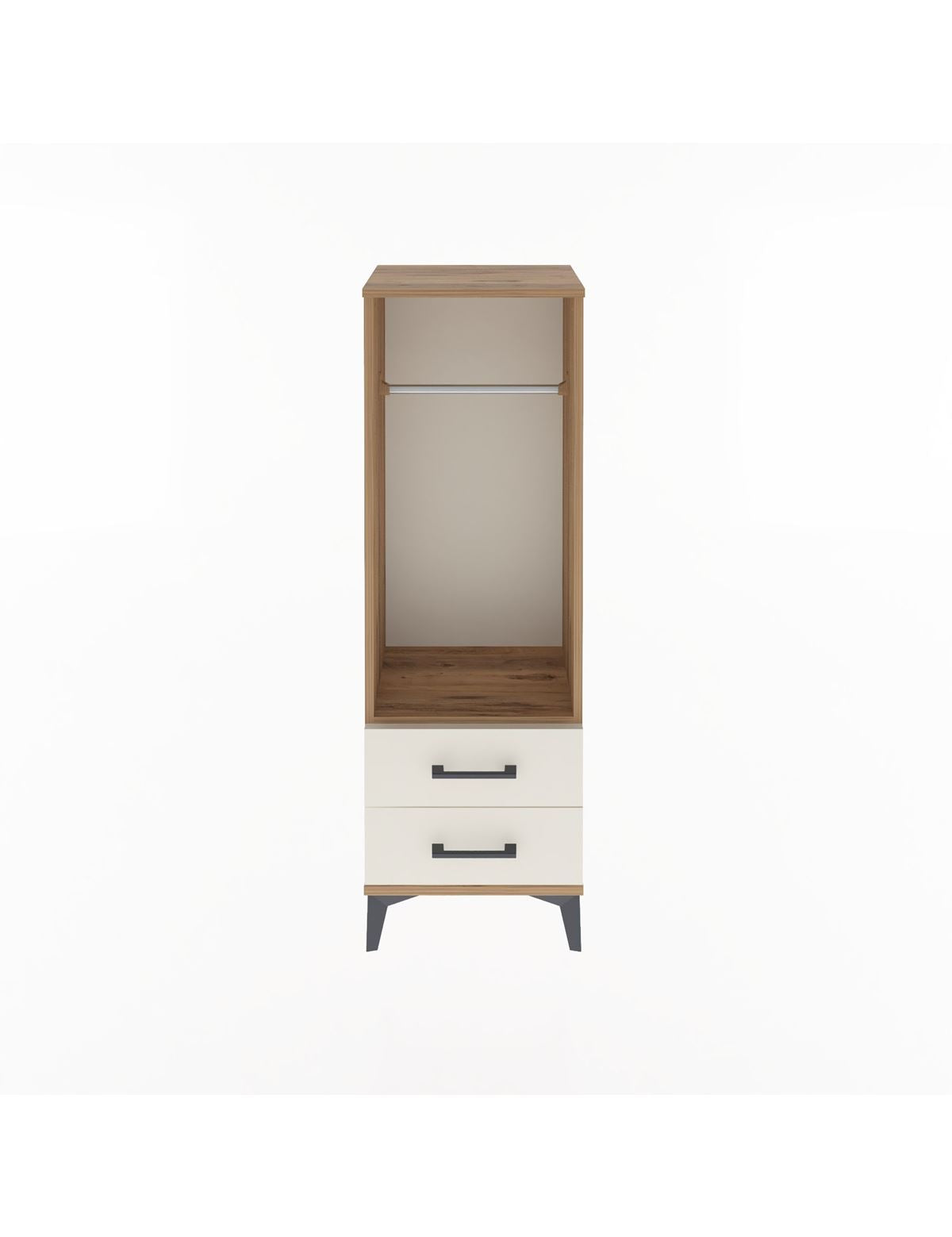 Arges Dolap Tek Raflı 2 Çekmeceli Tek Askılı 44x30x134 - S16M092V7A