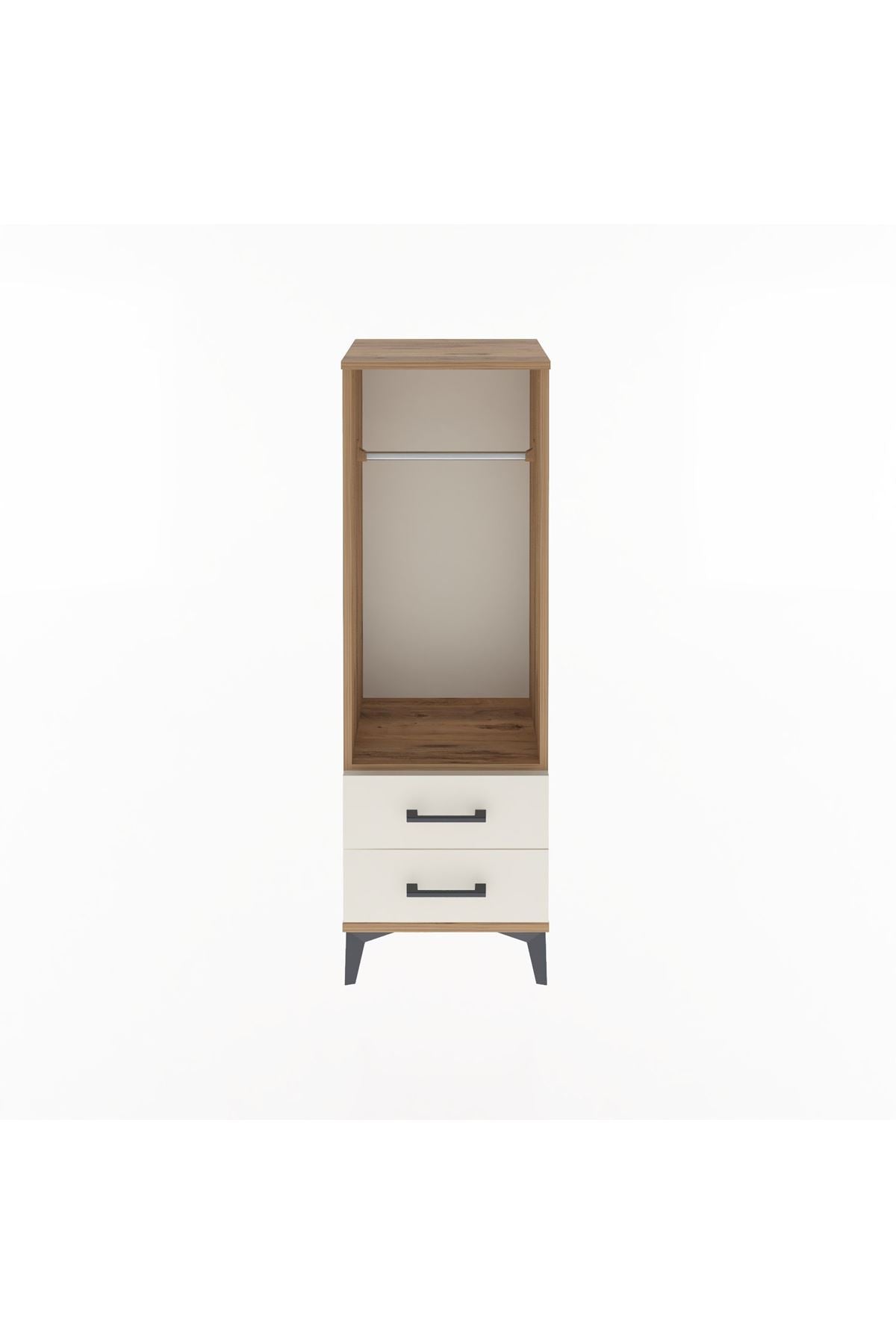 Arges Dolap Tek Raflı 2 Çekmeceli Tek Askılı 44x30x134 - S16M092V7A