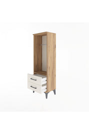Arges Dolap Tek Raflı 2 Çekmeceli Tek Askılı 44x30x134 - S16M092V7A